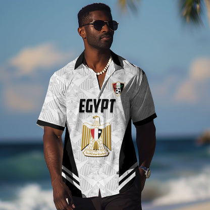 Custom Egypt Football Hawaiian Shirt 2026 Glory Run White Edition