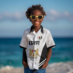 Custom Egypt Football Kid Hawaiian Shirt 2026 Glory Run White Edition