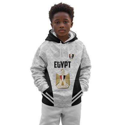 Custom Egypt Football Kid Hoodie 2026 Glory Run White Edition