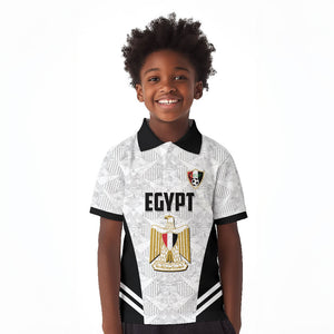 Custom Egypt Football Kid Polo Shirt 2026 Glory Run White Edition