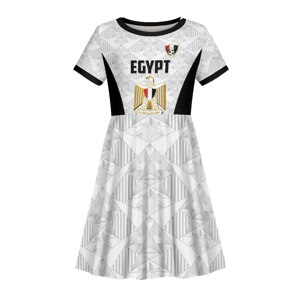 Custom Egypt Football Kid Short Sleeve Dress 2026 Glory Run White Edition