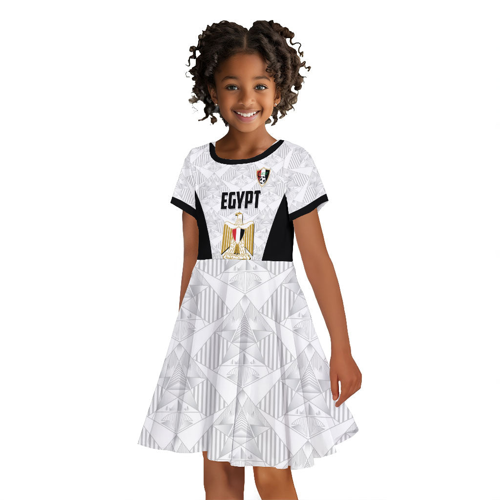Custom Egypt Football Kid Short Sleeve Dress 2026 Glory Run White Edition