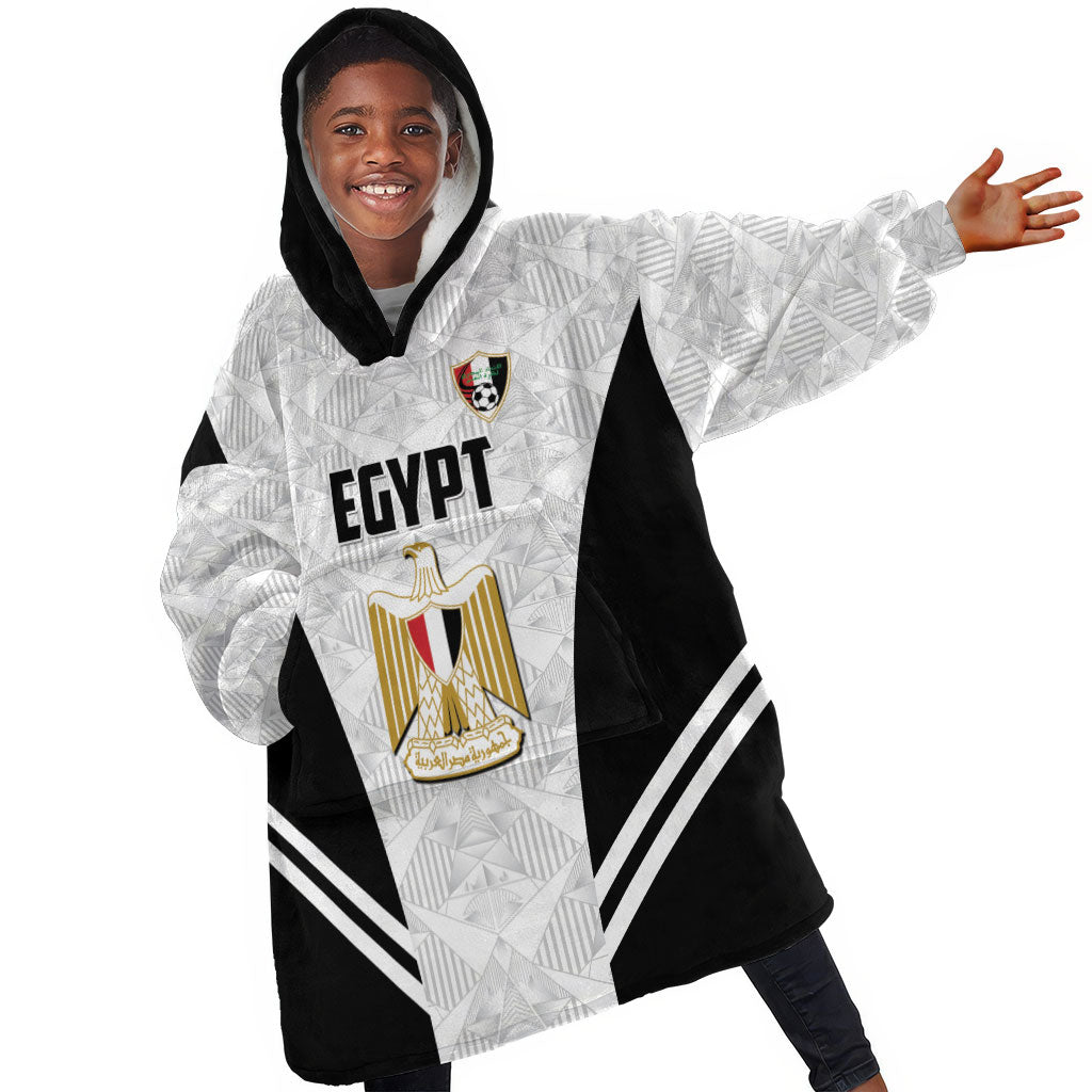 Custom Egypt Football Kid Wearable Blanket Hoodie 2026 Glory Run White Edition