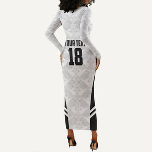 Custom Egypt Football Long Sleeve Bodycon Dress 2026 Glory Run White Edition