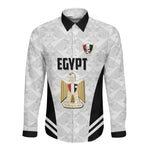 Custom Egypt Football Long Sleeve Button Shirt 2026 Glory Run White Edition