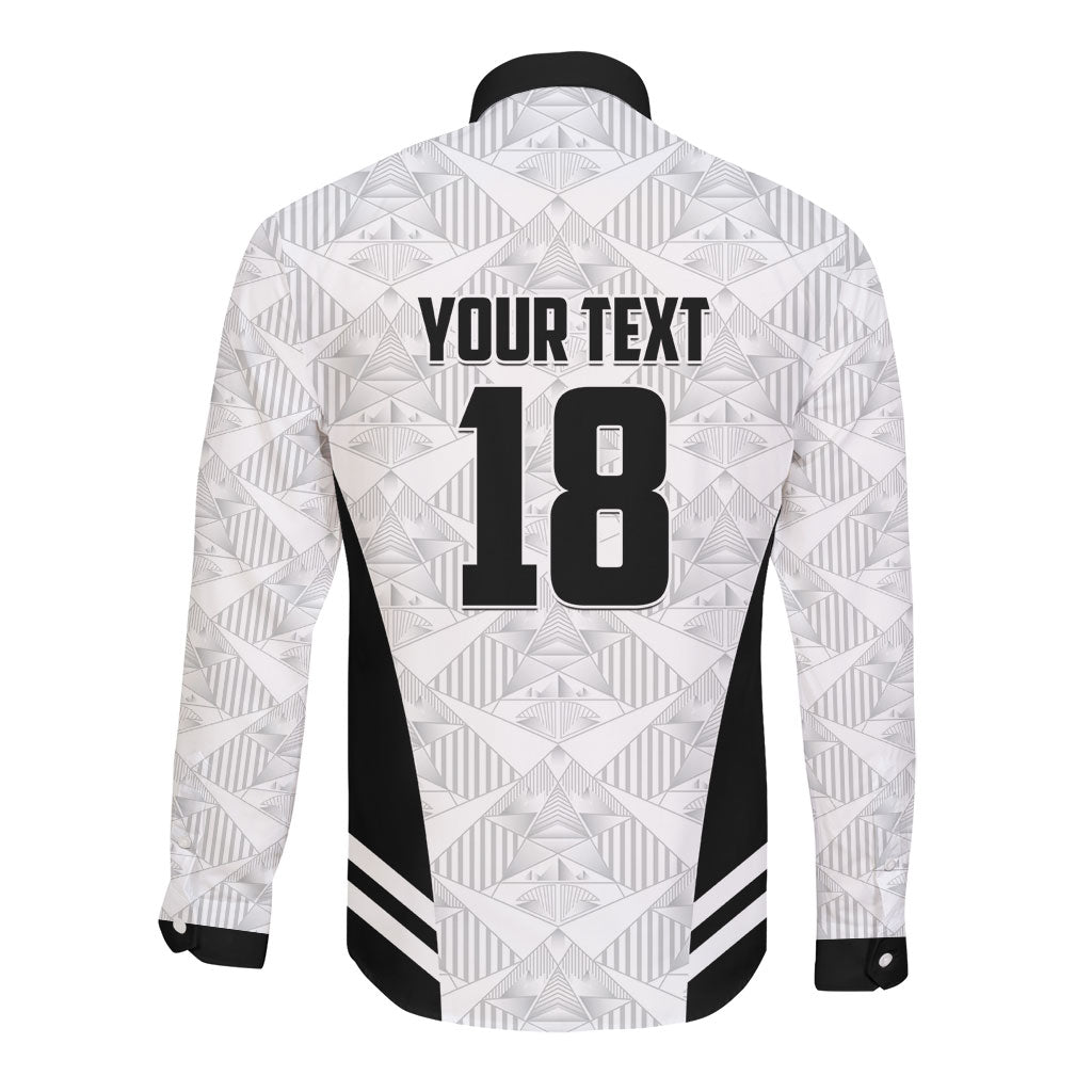 Custom Egypt Football Long Sleeve Button Shirt 2026 Glory Run White Edition