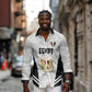 Custom Egypt Football Long Sleeve Button Shirt 2026 Glory Run White Edition