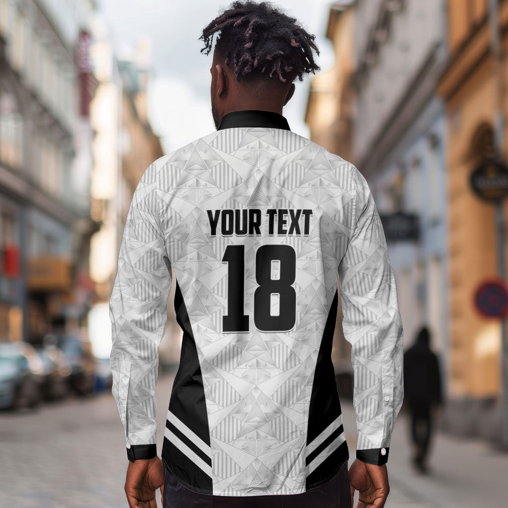 Custom Egypt Football Long Sleeve Button Shirt 2026 Glory Run White Edition