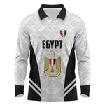 Custom Egypt Football Long Sleeve Polo Shirt 2026 Glory Run White Edition