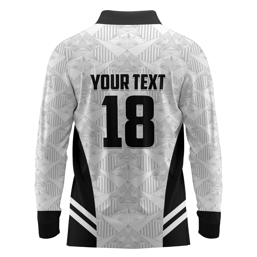 Custom Egypt Football Long Sleeve Polo Shirt 2026 Glory Run White Edition