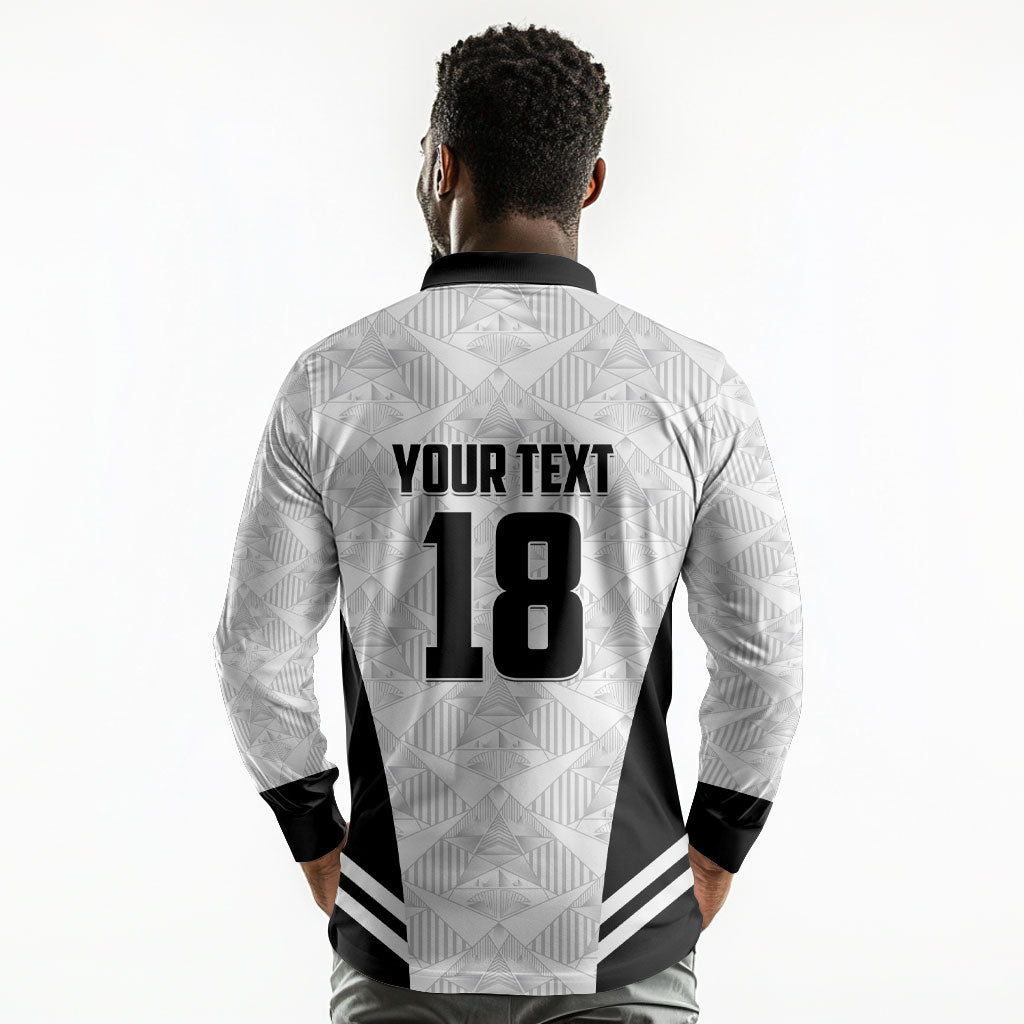 Custom Egypt Football Long Sleeve Polo Shirt 2026 Glory Run White Edition