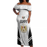 Custom Egypt Football Off Shoulder Maxi Dress 2026 Glory Run White Edition