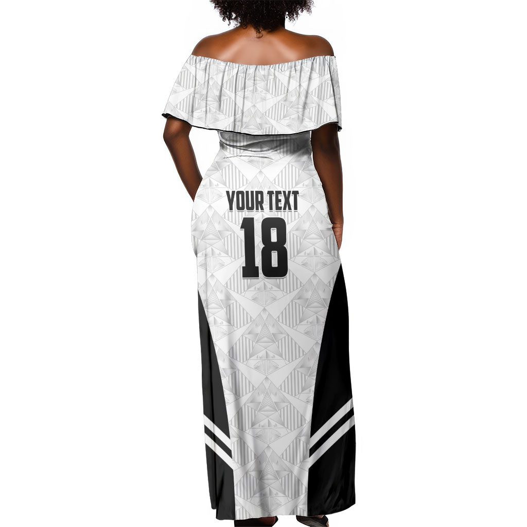 Custom Egypt Football Off Shoulder Maxi Dress 2026 Glory Run White Edition