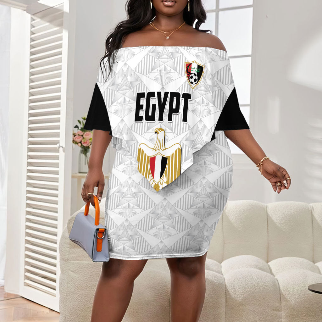 Custom Egypt Football Off Shoulder Short Dress 2026 Glory Run White Edition