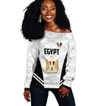 Custom Egypt Football Off Shoulder Sweater 2026 Glory Run White Edition