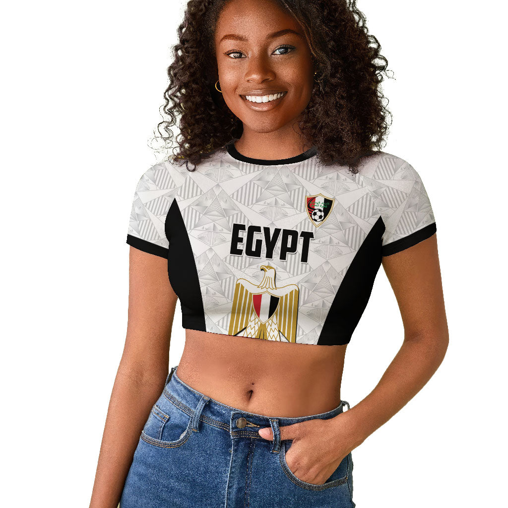 Custom Egypt Football Raglan Cropped T shirt 2026 Glory Run White Edition