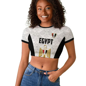 Custom Egypt Football Raglan Cropped T shirt 2026 Glory Run White Edition
