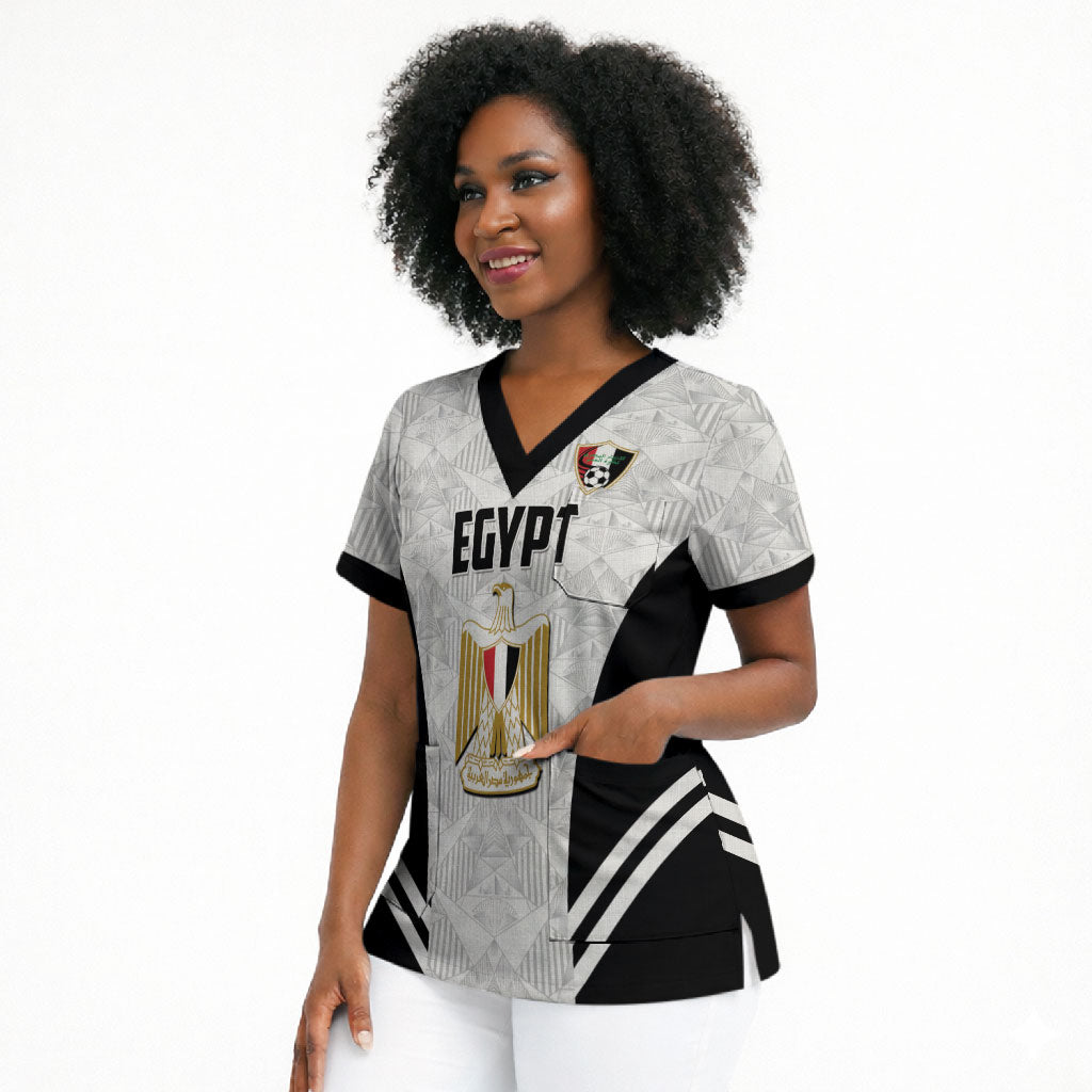 Custom Egypt Football Scrub Top 2026 Glory Run White Edition