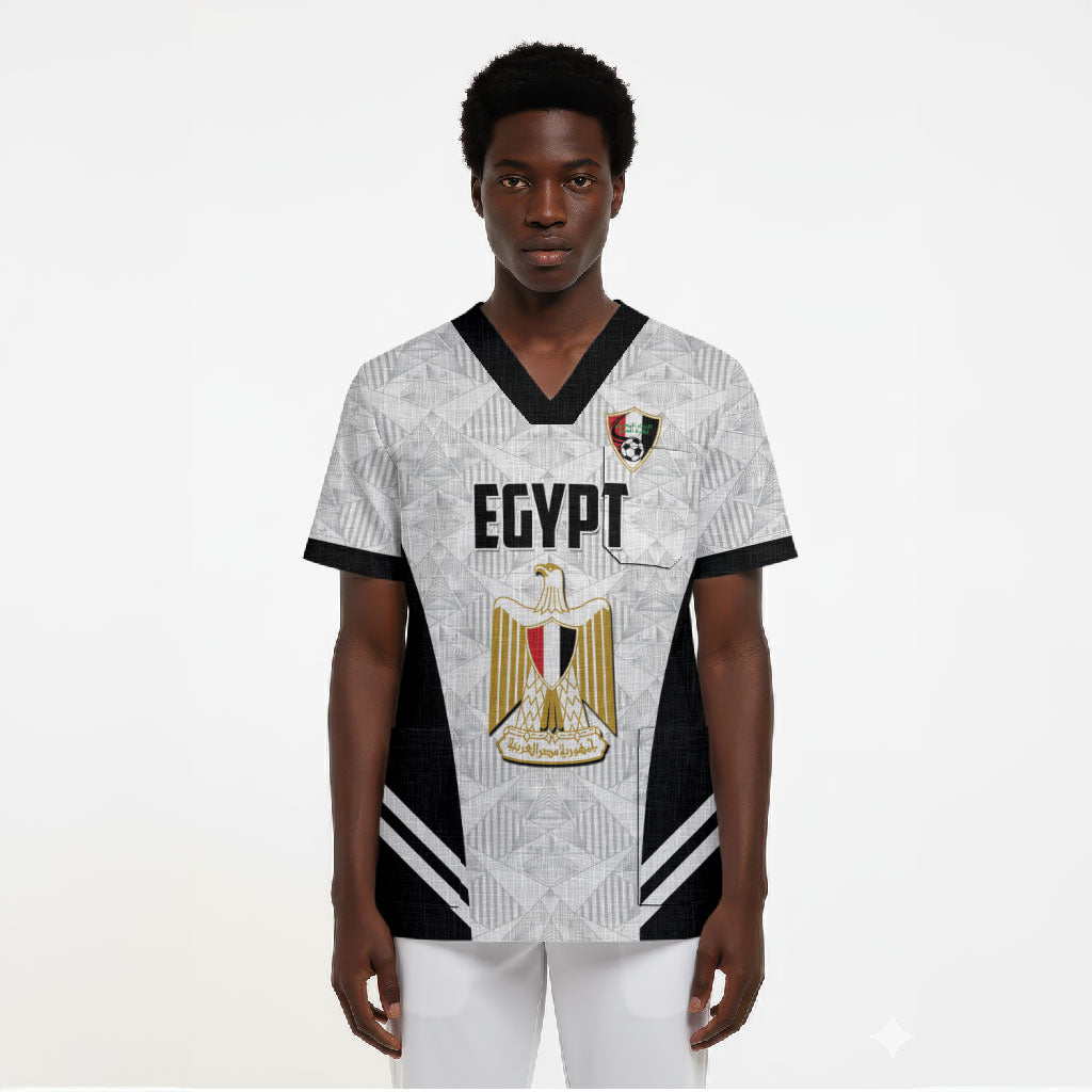 Custom Egypt Football Scrub Top 2026 Glory Run White Edition