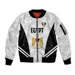 Custom Egypt Football Sleeve Zip Bomber Jacket 2026 Glory Run White Edition