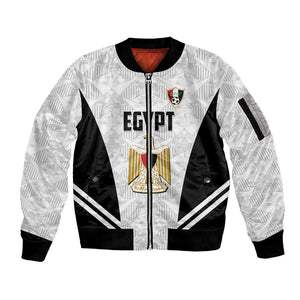 Custom Egypt Football Sleeve Zip Bomber Jacket 2026 Glory Run White Edition
