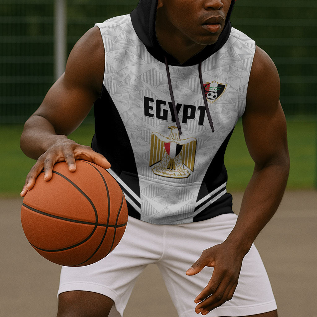 Custom Egypt Football Sleeveless Hoodie 2026 Glory Run White Edition