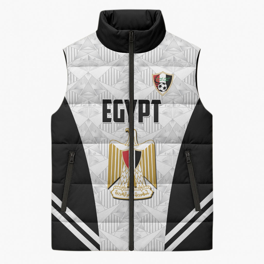 Custom Egypt Football Sleeveless Puffer Jacket 2026 Glory Run White Edition
