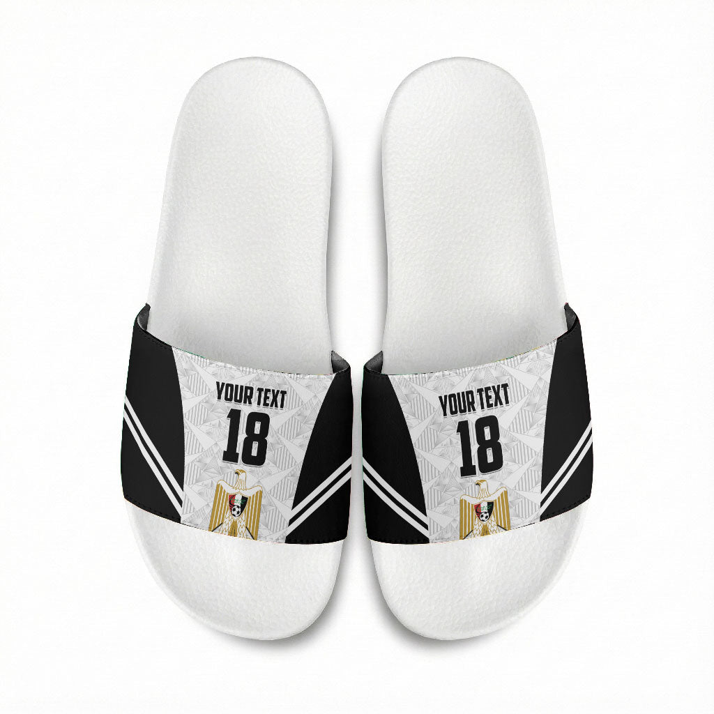 Custom Egypt Football Slide Sandals 2026 Glory Run White Edition