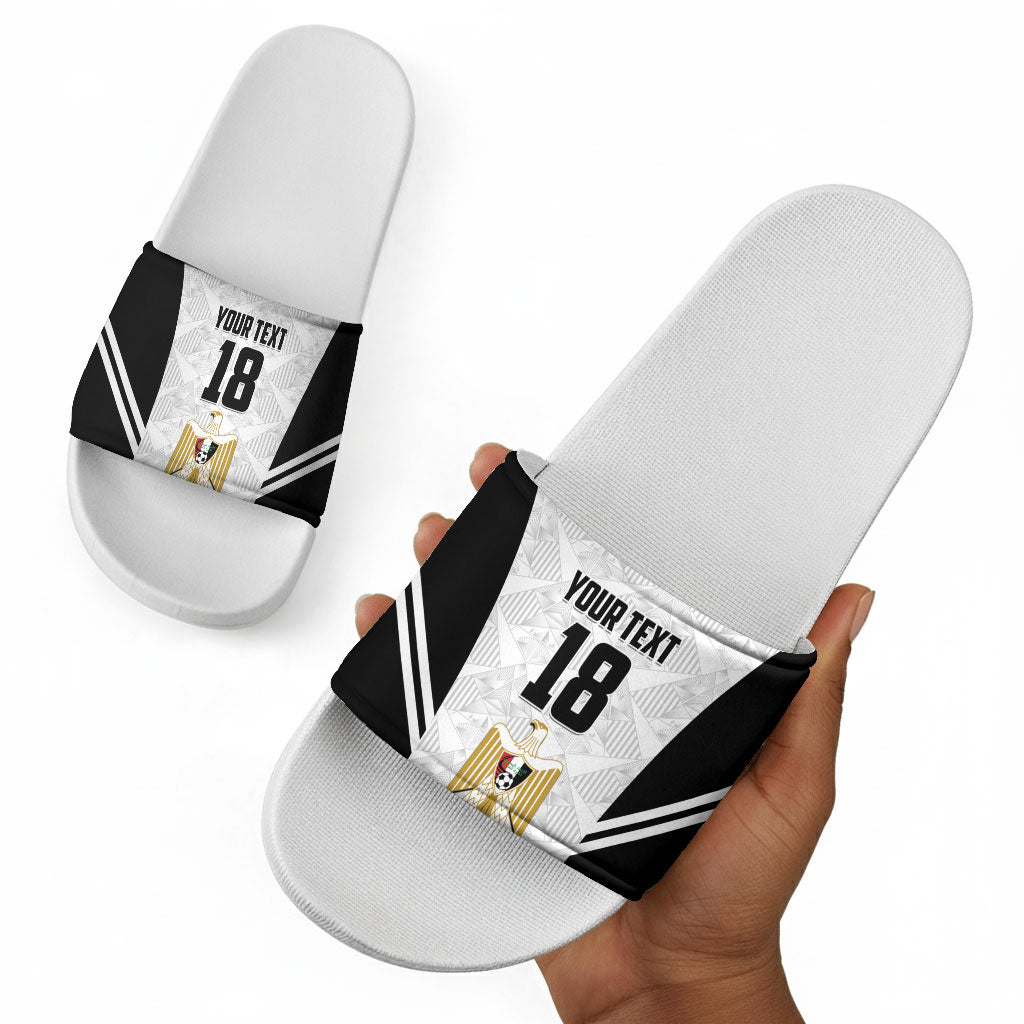 Custom Egypt Football Slide Sandals 2026 Glory Run White Edition