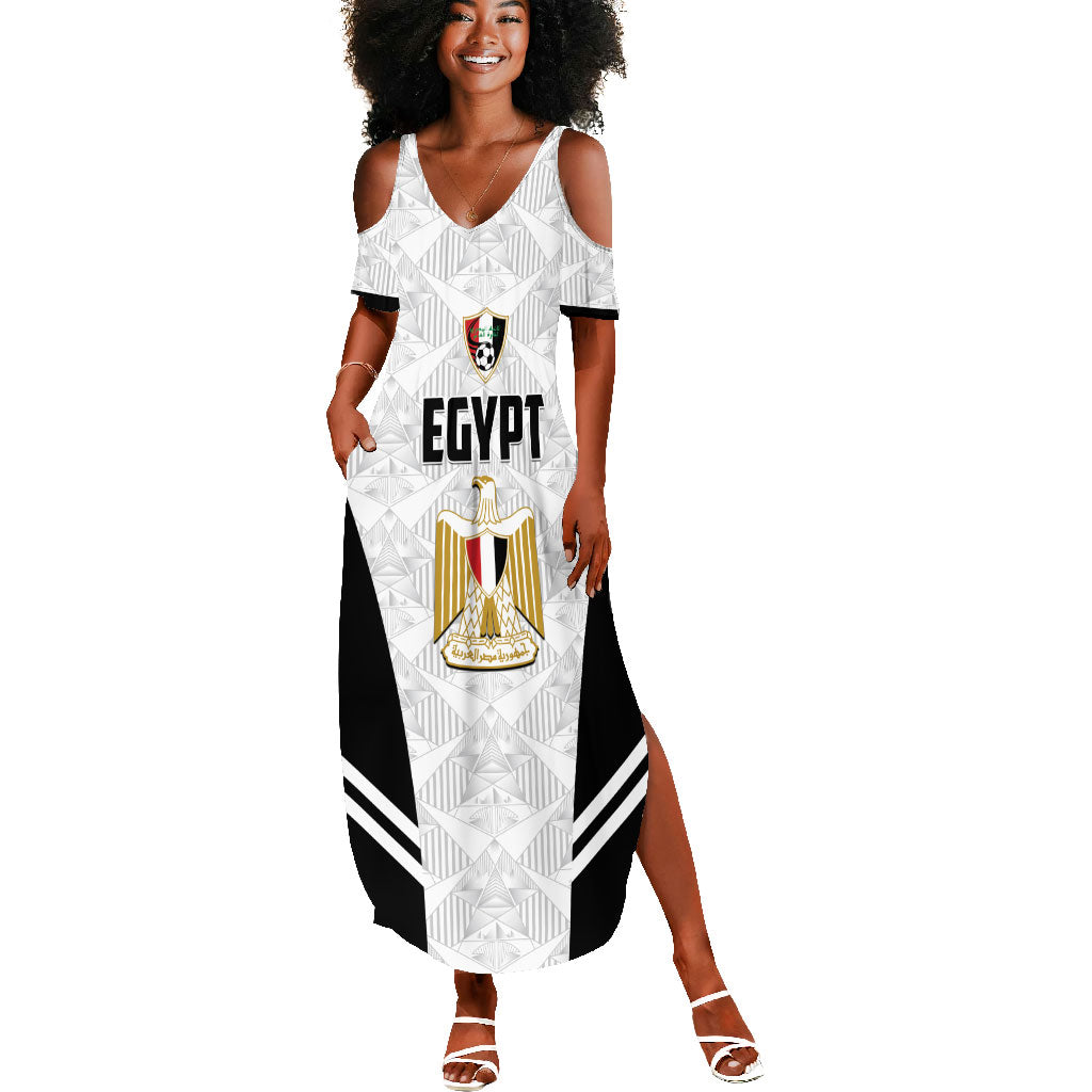 Custom Egypt Football Summer Maxi Dress 2026 Glory Run White Edition