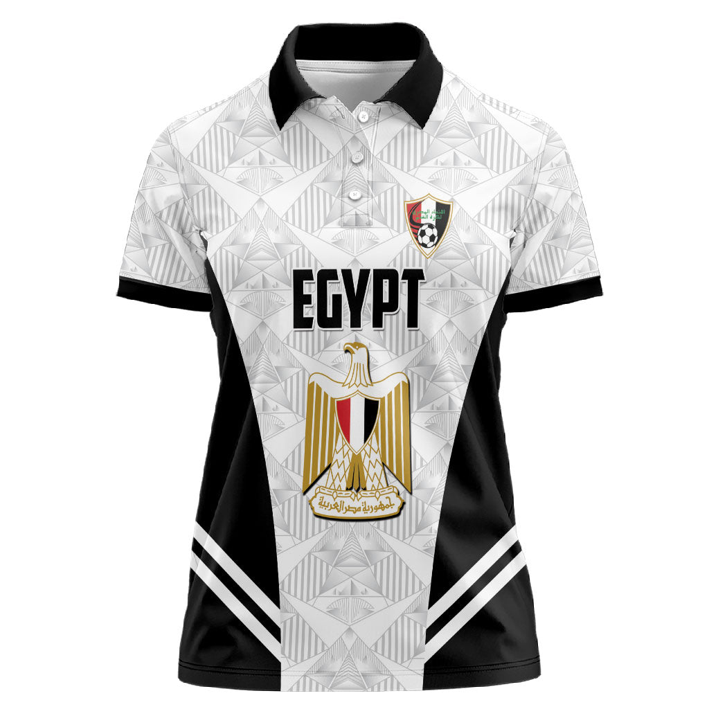 Custom Egypt Football Women Polo Shirt 2026 Glory Run White Edition