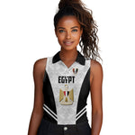 Custom Egypt Football Women Sleeveless Polo Shirt 2026 Glory Run White Edition