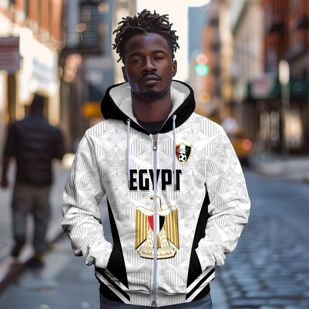 Custom Egypt Football Zip Hoodie 2026 Glory Run White Edition