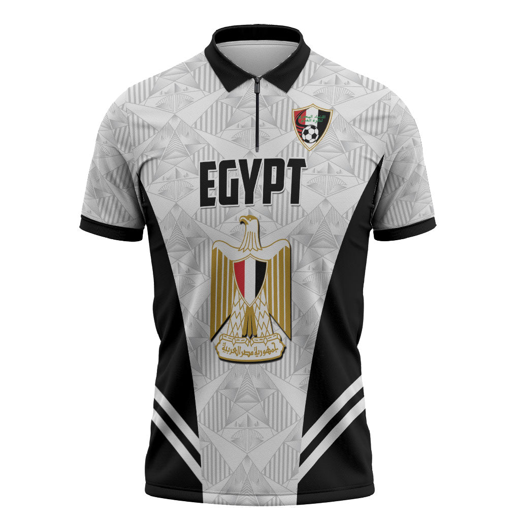 Custom Egypt Football Zipper Polo Shirt 2026 Glory Run White Edition