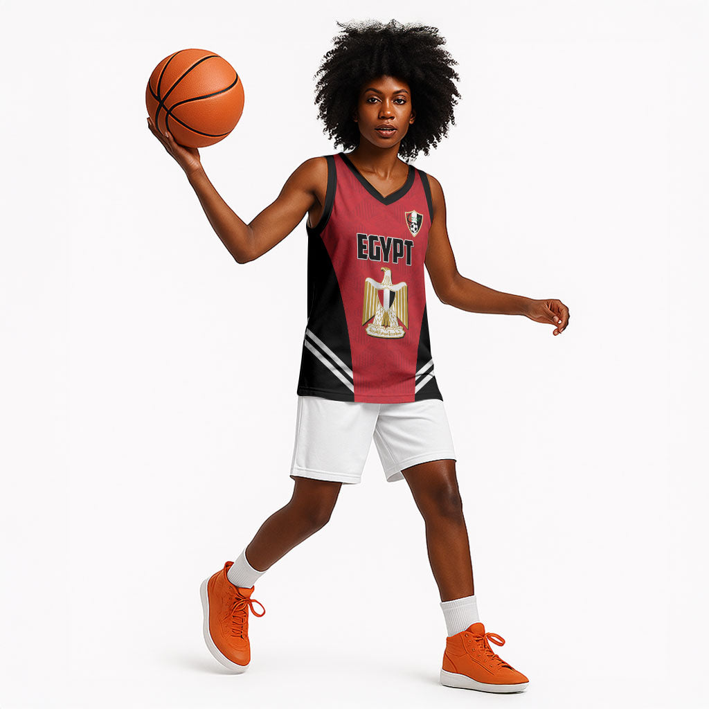 Custom Egypt Football Basketball Jersey 2026 Glory Run Red Edition