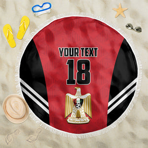 Custom Egypt Football Beach Blanket 2026 Glory Run Red Edition
