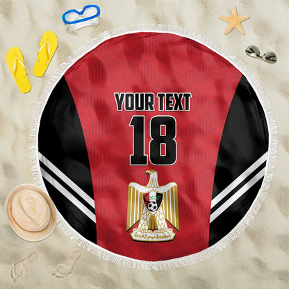 Custom Egypt Football Beach Blanket 2026 Glory Run Red Edition