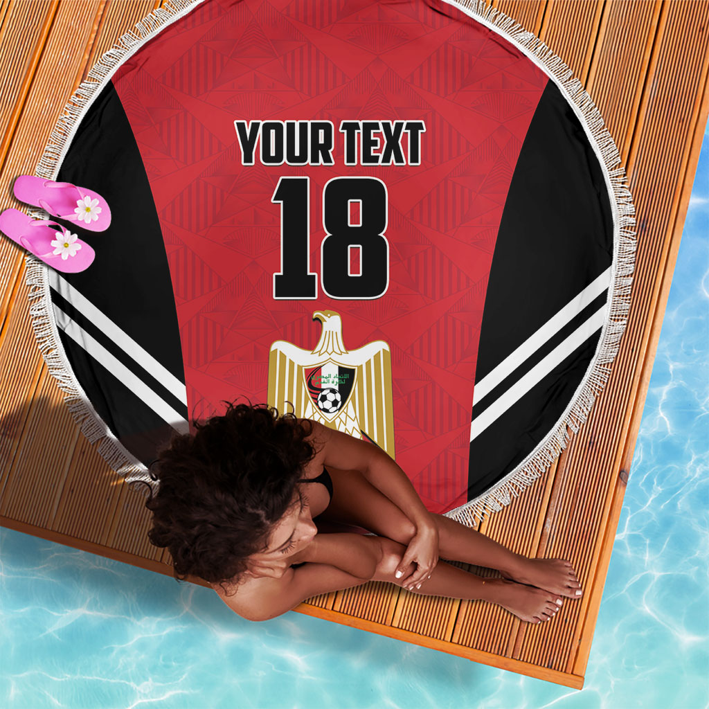 Custom Egypt Football Beach Blanket 2026 Glory Run Red Edition