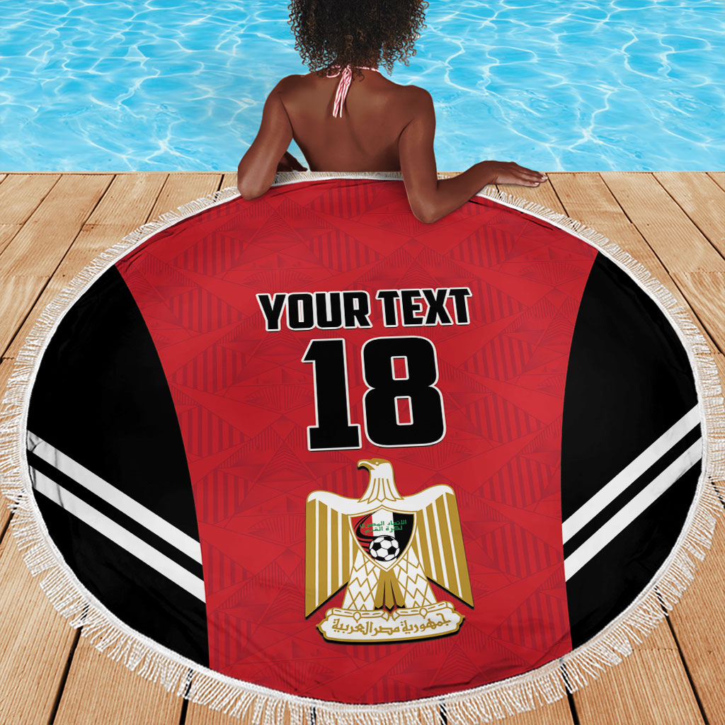 Custom Egypt Football Beach Blanket 2026 Glory Run Red Edition