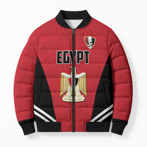 Custom Egypt Football Bomber Puffer Jacket 2026 Glory Run Red Edition