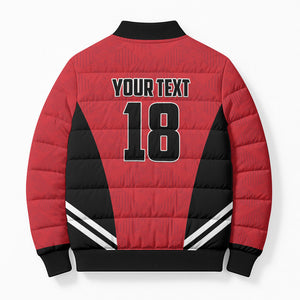 Custom Egypt Football Bomber Puffer Jacket 2026 Glory Run Red Edition