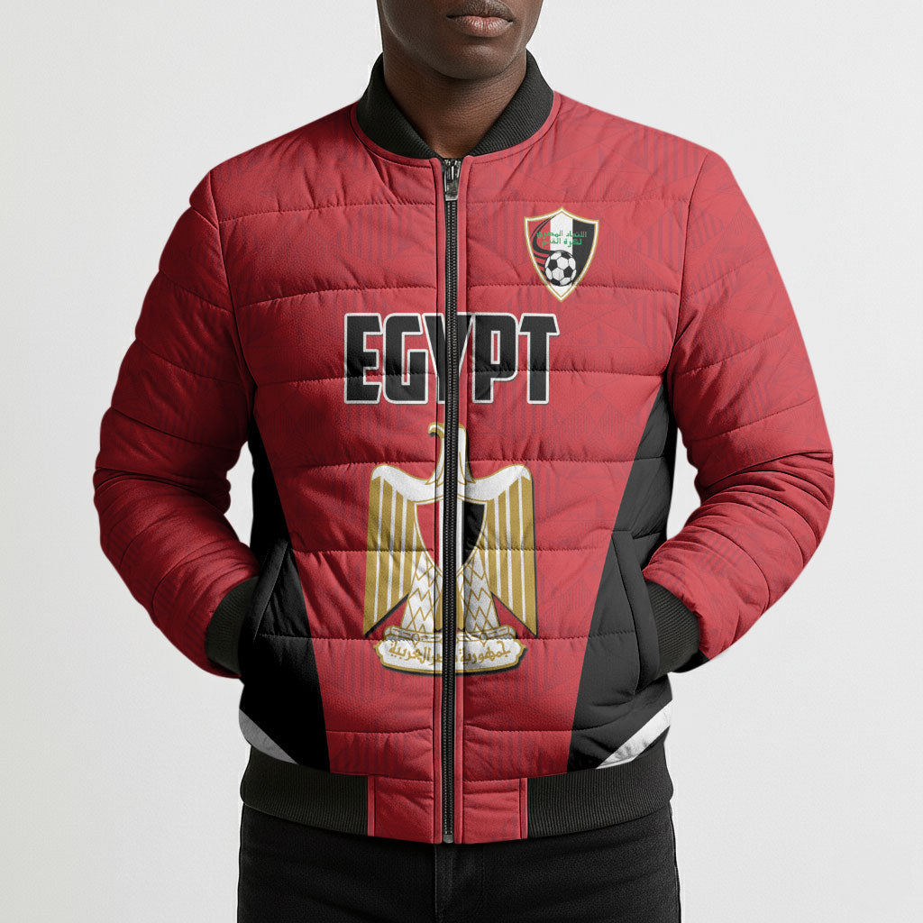 Custom Egypt Football Bomber Puffer Jacket 2026 Glory Run Red Edition