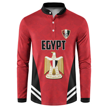 Custom Egypt Football Button Sweatshirt 2026 Glory Run Red Edition
