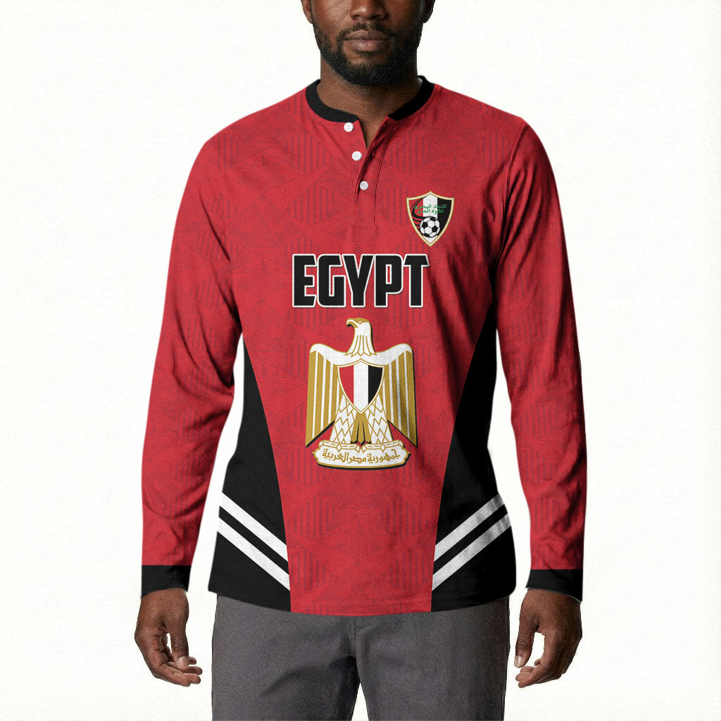Custom Egypt Football Button Sweatshirt 2026 Glory Run Red Edition