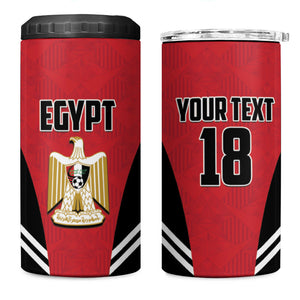 Custom Egypt Football 4 in 1 Can Cooler Tumbler 2026 Glory Run Red Edition