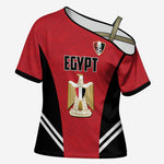 Custom Egypt Football Cross Shoulder Shirt 2026 Glory Run Red Edition