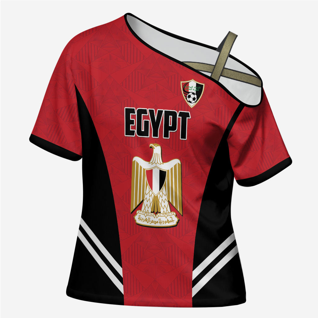 Custom Egypt Football Cross Shoulder Shirt 2026 Glory Run Red Edition