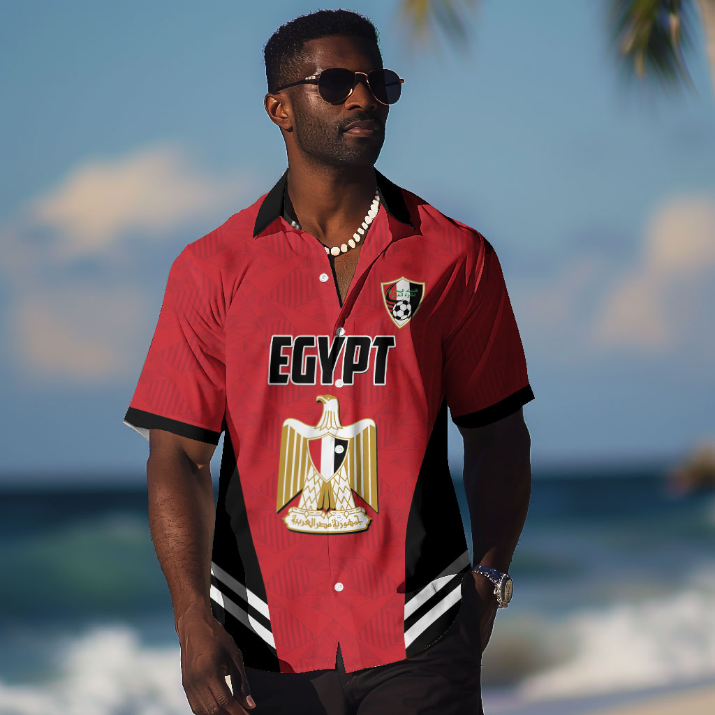 Custom Egypt Football Hawaiian Shirt 2026 Glory Run Red Edition