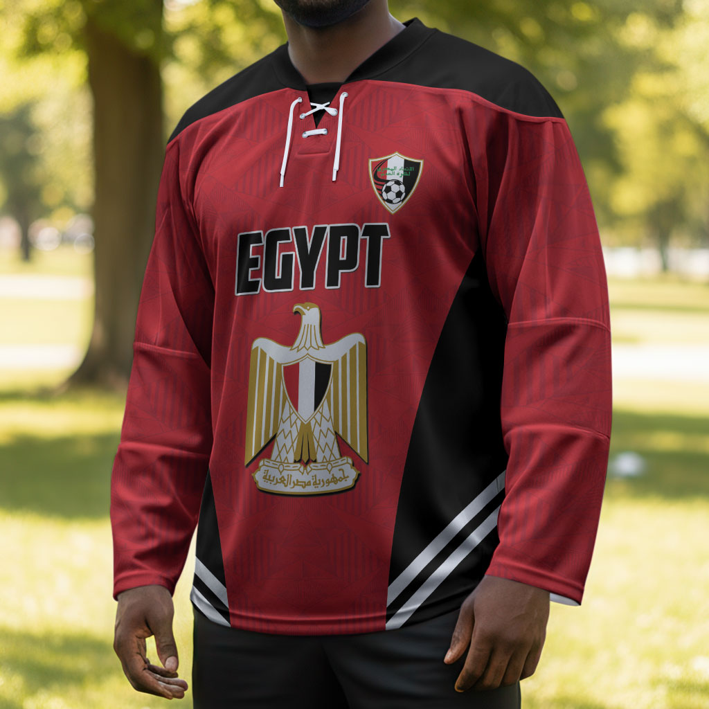 Custom Egypt Football Hockey Jersey 2026 Glory Run Red Edition