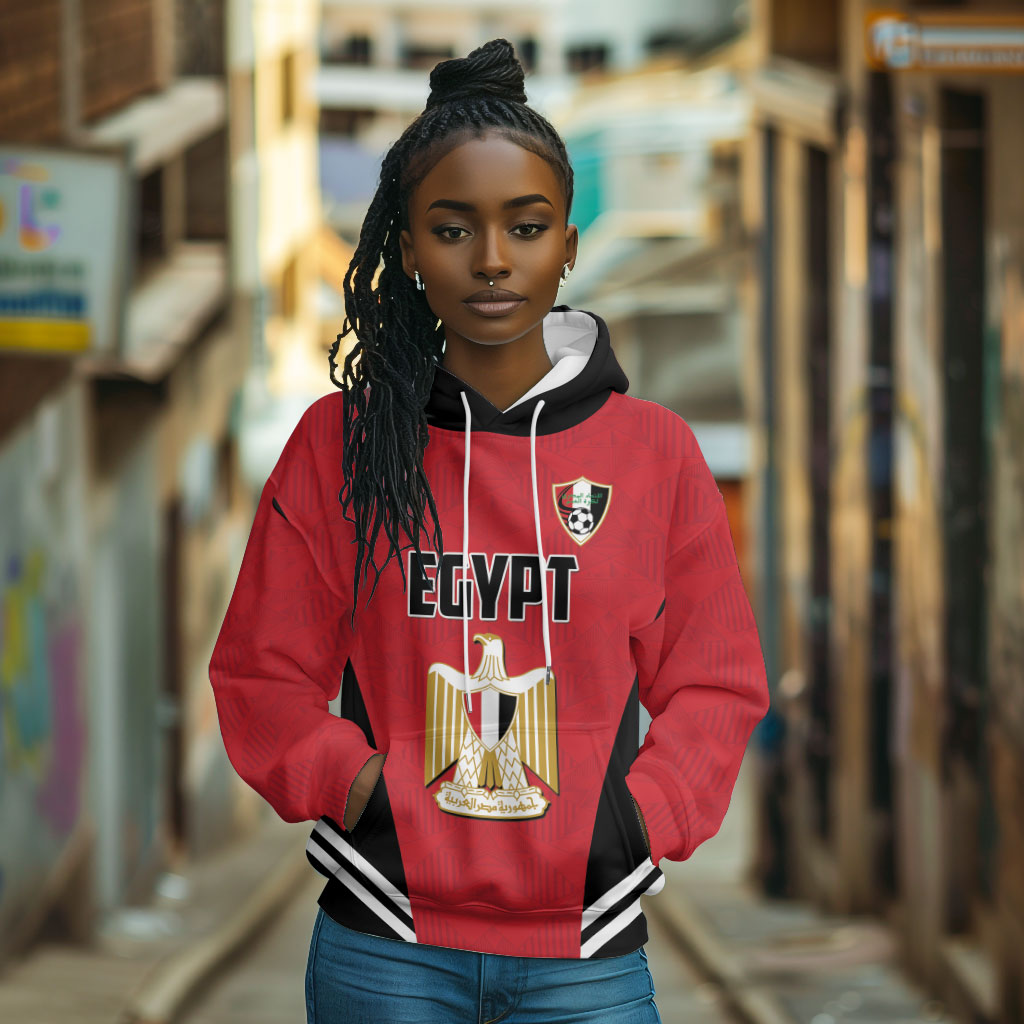 Custom Egypt Football Hoodie 2026 Glory Run Red Edition